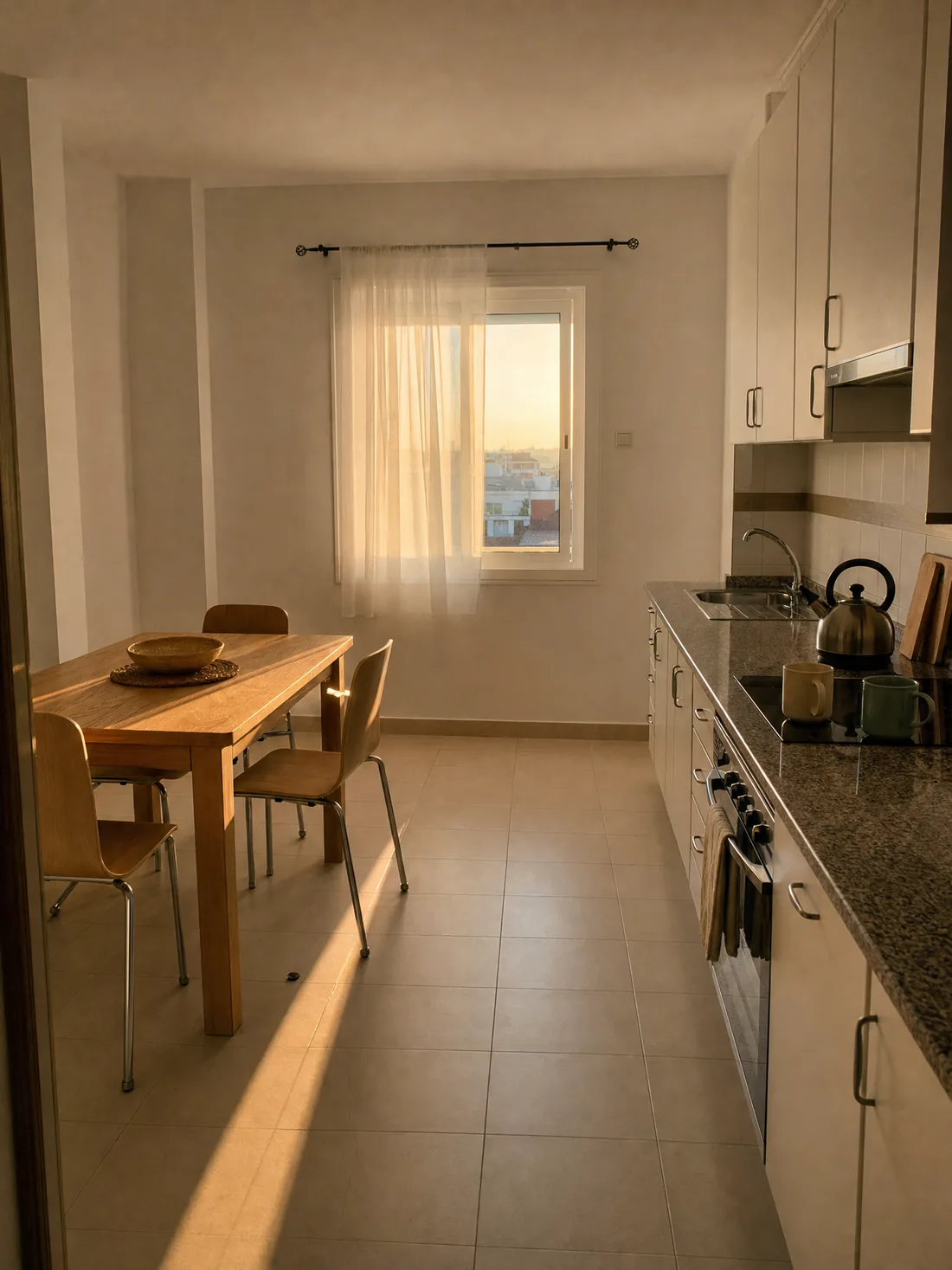 Salón de una vivienda preparada para trabajadores desplazados